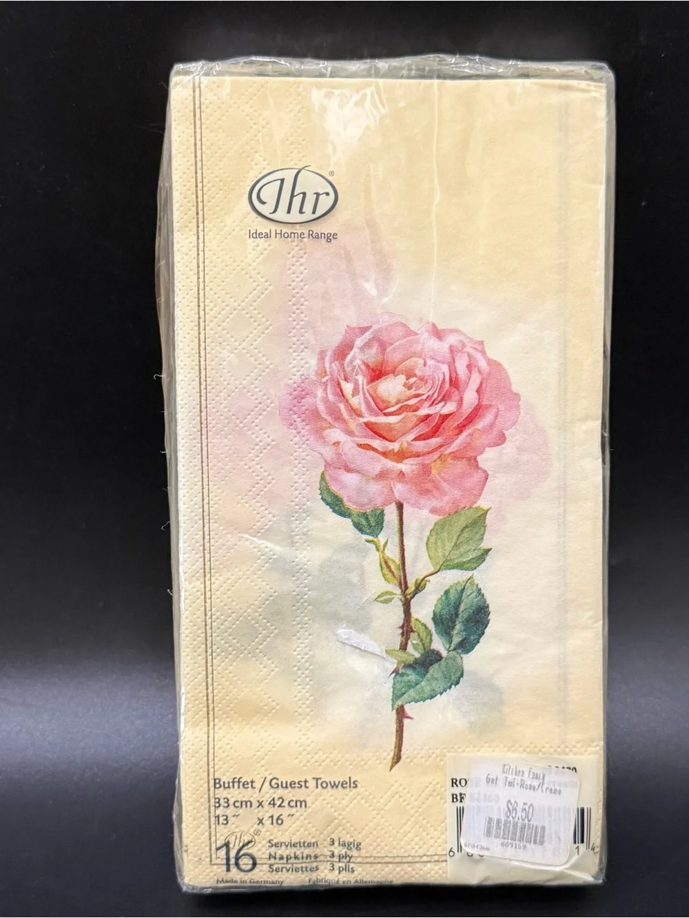 Ideal Home Range Lady Rose by P.J. Redoute Flower 16pc 3-ply Napkins Decoupage